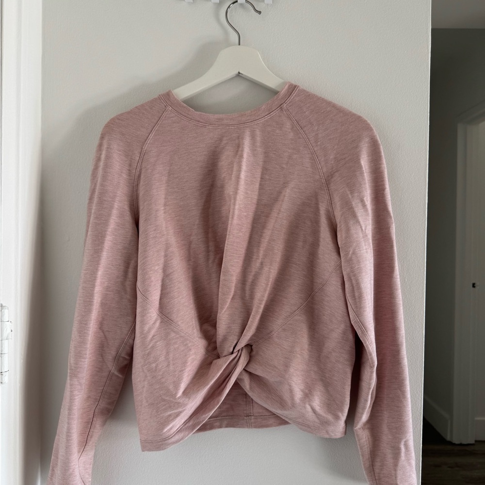 Pink Long Sleeve Twist Back Top
